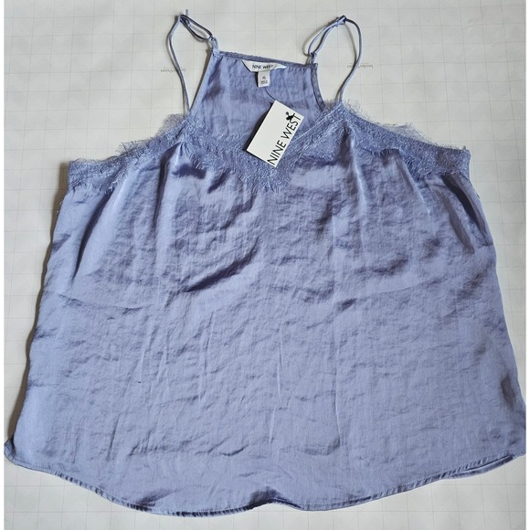 Nine West Lace Trim Satin Camisole Tank Top – Lavender – Size XL NWT Condition - Picture 1 of 3